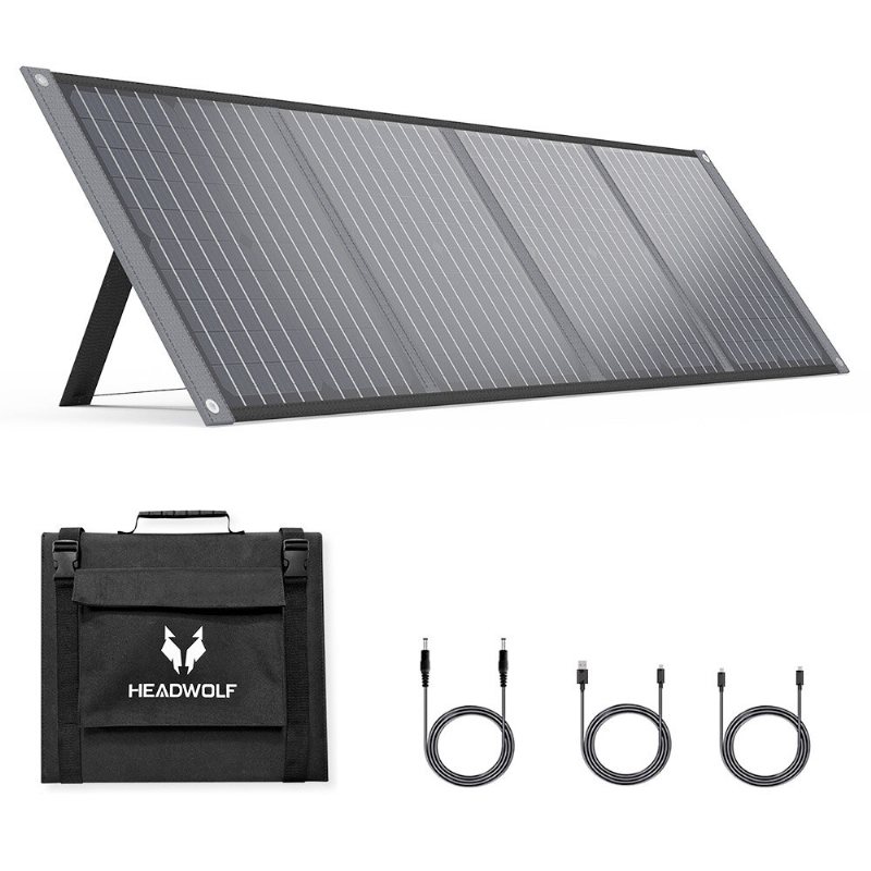 Us Direct Headwolf S100 100w 18v Bärbar Solpanel Vikbar Ip65 Vattentät För Kraftstation