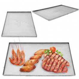 Utomhus Camping Picknick Dubbel Rostfri Steel Grillplatta Platt Plancha Pan Comal Matlagning Spis