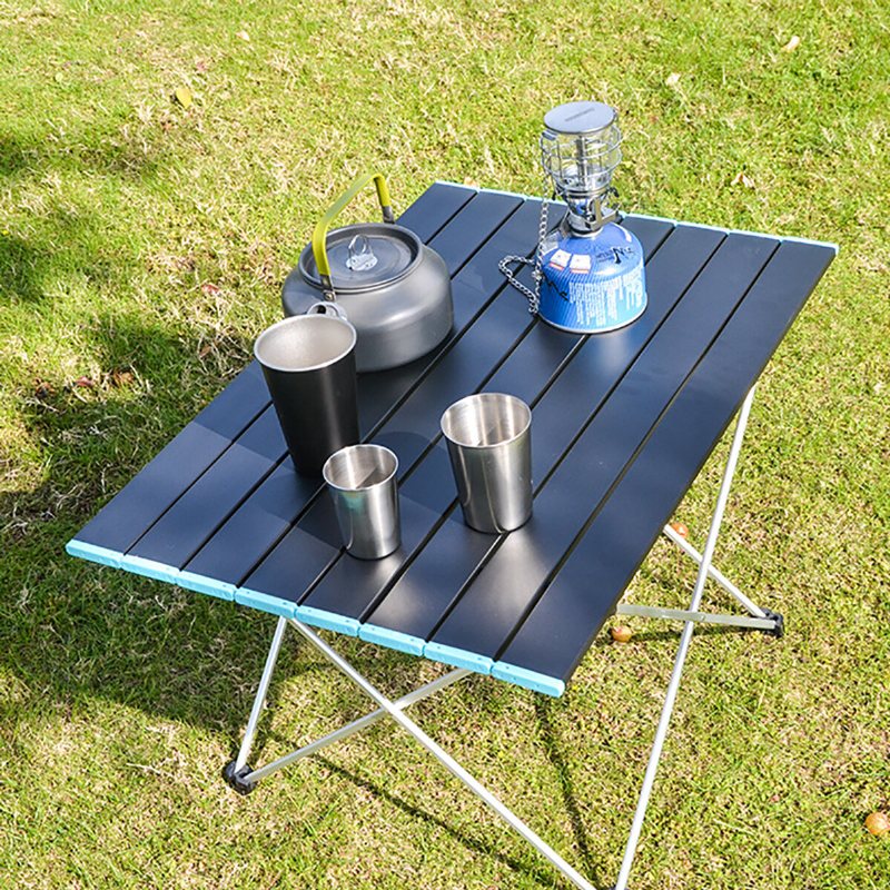 Utomhus Fällbart Bord Av Aluminiumlegering Bärbart Ultralätt Picknick Camping Aluminium Tallrik Skrivbord Grill Självkörande Möbler