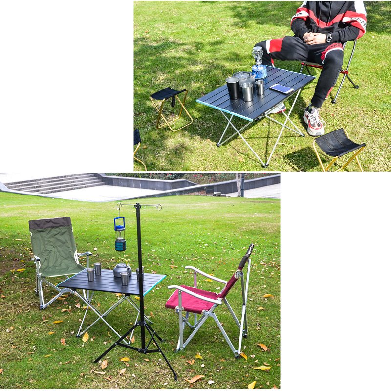 Utomhus Fällbart Bord Av Aluminiumlegering Bärbart Ultralätt Picknick Camping Aluminium Tallrik Skrivbord Grill Självkörande Möbler