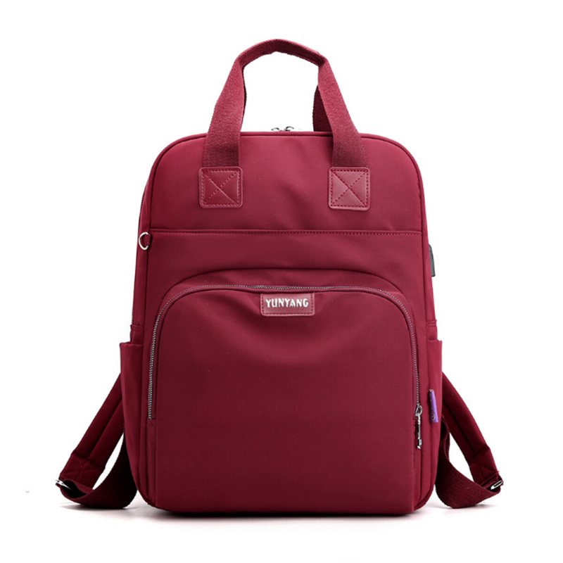 Utomhuscamping Kvinnor Usb-laddningsport Nylonryggsäck Skolväska Reseryggsäck Laptop