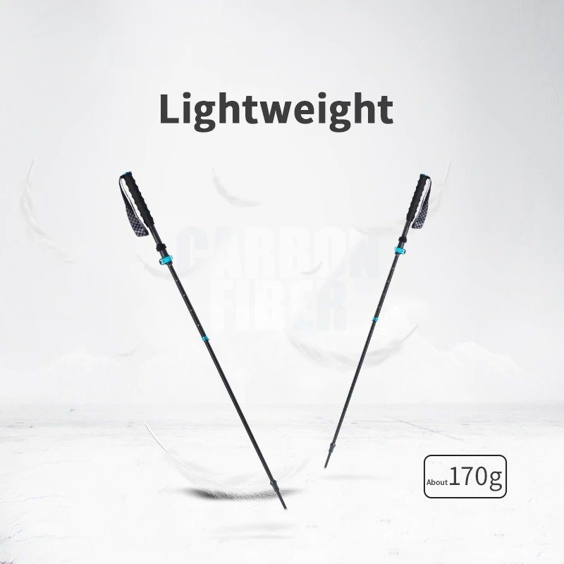 Walking Stick Ultralätt 4-sektions Hopfällbar Vandringsstav I Kolfiber I Aluminium