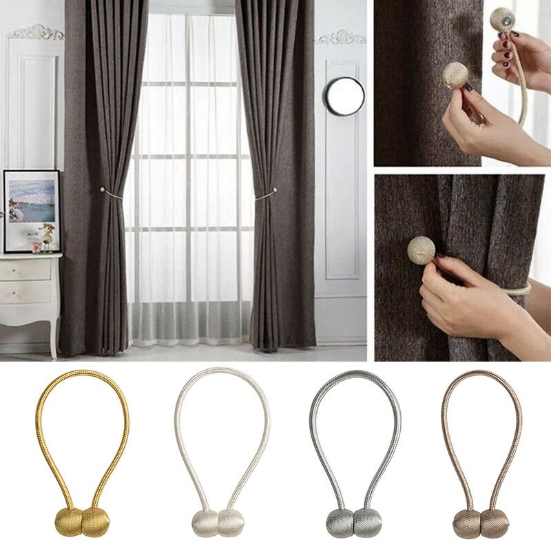 2pack Magnetic Ball Gardin Tiebacks Spänne Clips Hållbacks 4-färger