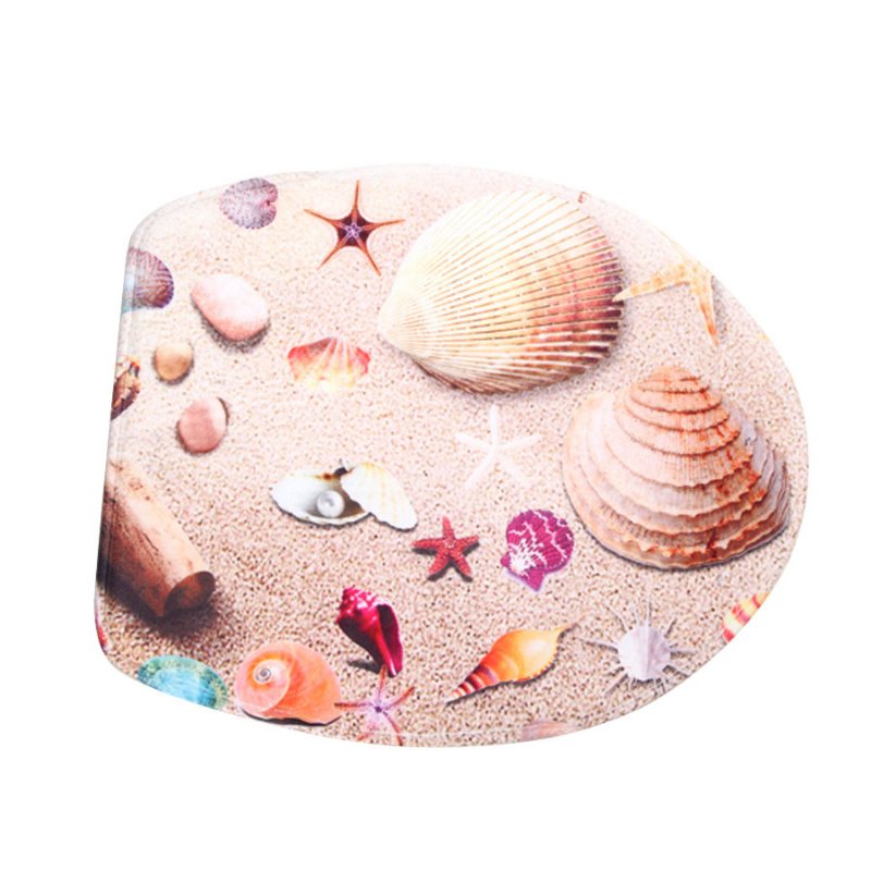 3 Set Starfish Shell Toalettmatta Badrum Halkskyddad Toalettsits Dyna Tyg