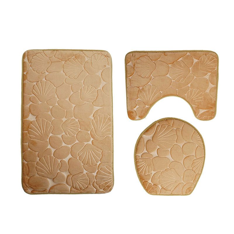 3 St Präglingsbadmatta För Badrum Memory Foam Badrumsmatta Toalettmatta Badrumsgolvmatta