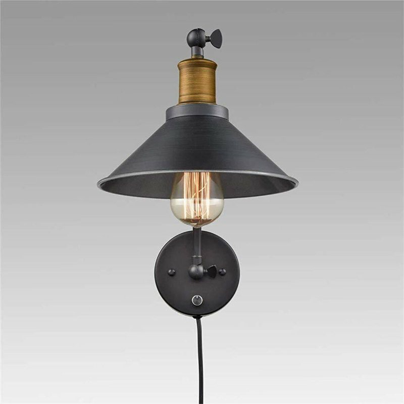 1 Stk/2 Stk 60w 110v Us-kontakt Industriell Svart Lampa Justerbar Svängarmsvinkel Vintage Väggmonterad Plugg I
