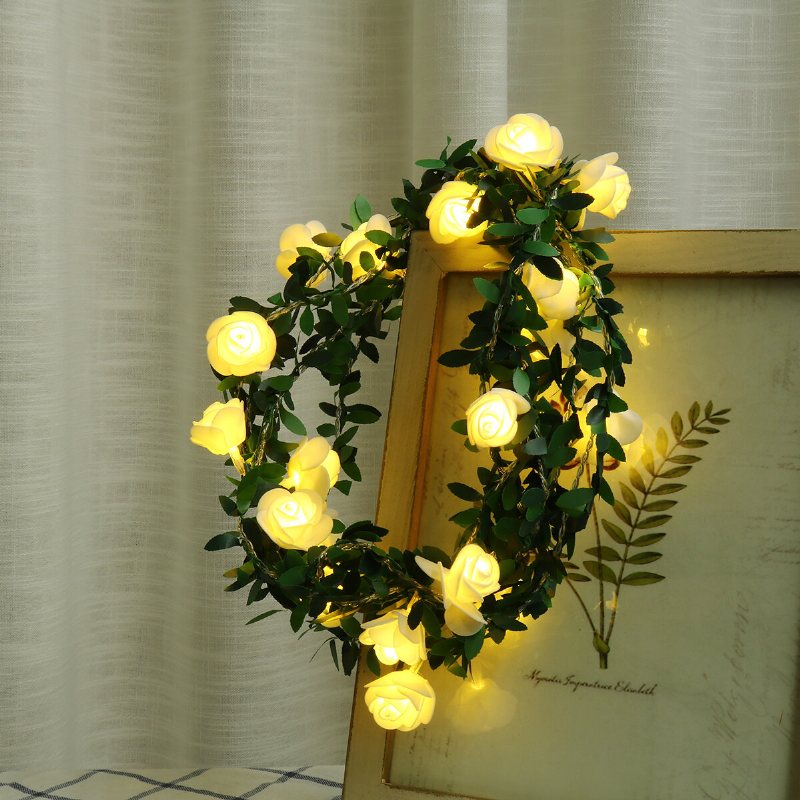 10/20/40 Led Usb-driven Konstgjord Rosblomma Fairy Lights String Bröllopsfest Hem Juldekoration