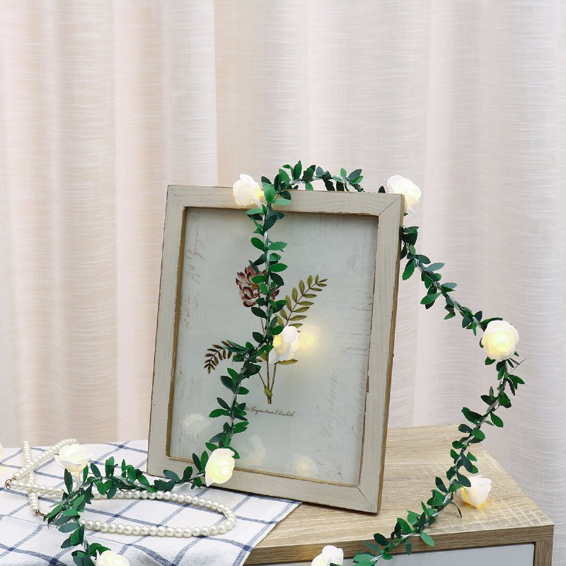 10/20/40 Led Usb-driven Konstgjord Rosblomma Fairy Lights String Bröllopsfest Hem Juldekoration