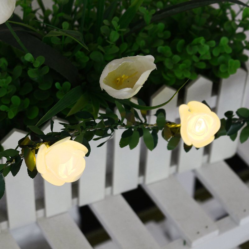 10/20/40 Led Usb-driven Konstgjord Rosblomma Fairy Lights String Bröllopsfest Hem Juldekoration