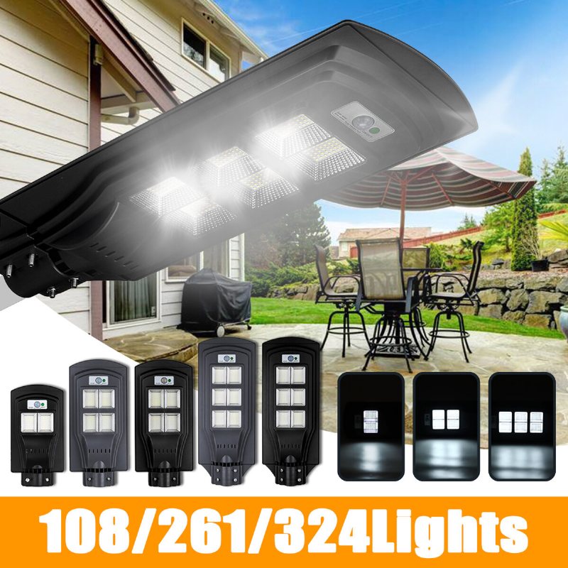 106/261/324 Led Solar Street Light Induktion Pir Rörelsesensor Trädgårdsvägglampa