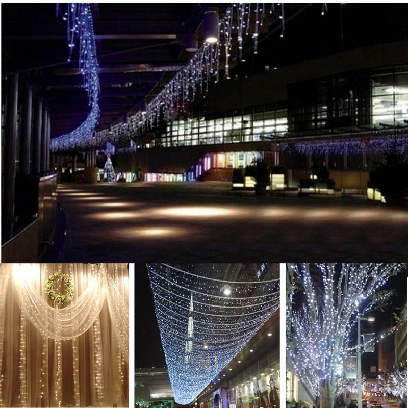 10x3m Utomhus 1000 Led Gardin Jul Fairy Light String Bröllop Jul Semester Dekor Ac220v