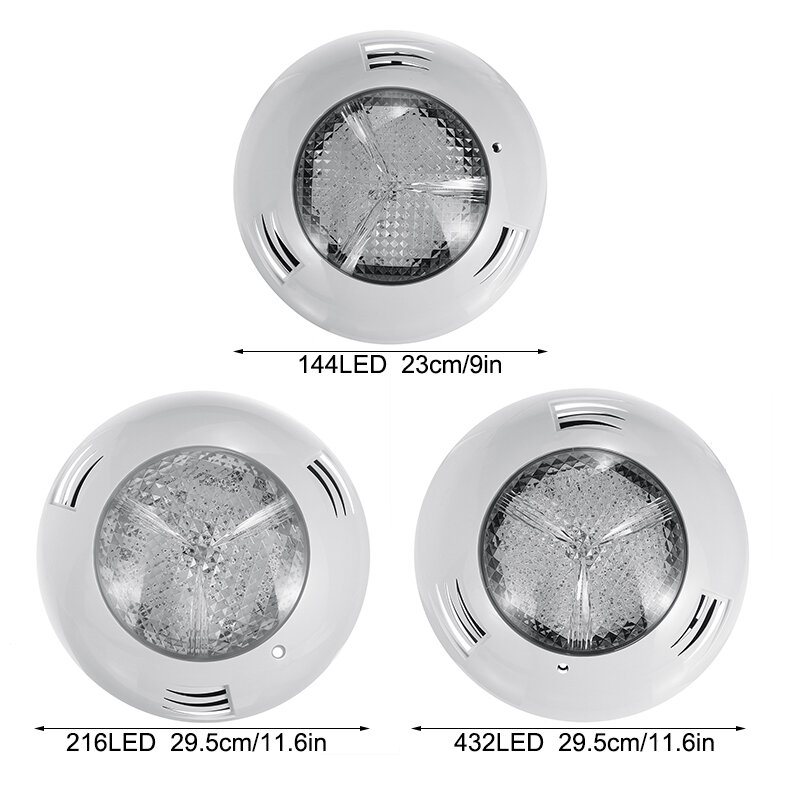 12v 114/216/432led Rgb Undervattenspoollampa Ip68 Fjärrkontroll Fontän Undervattensljus