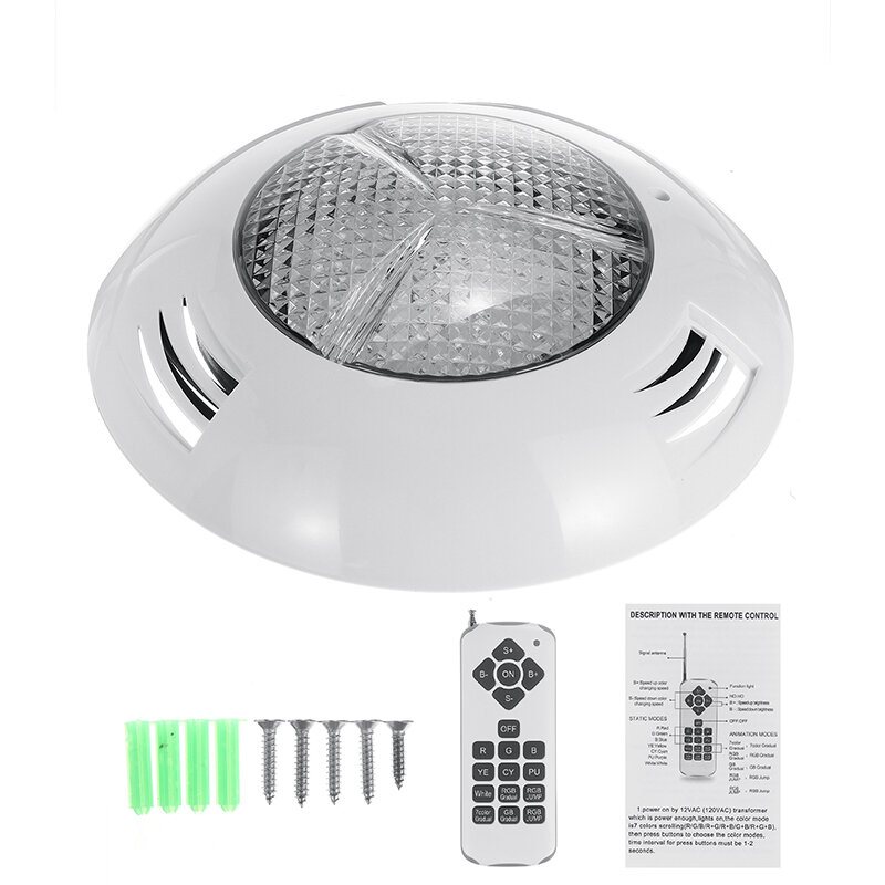 12v 114/216/432led Rgb Undervattenspoollampa Ip68 Fjärrkontroll Fontän Undervattensljus