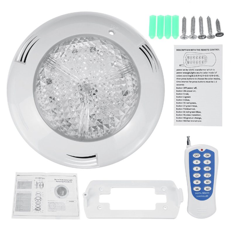 12v 144 Led Rgb Undervattenspoollampa Fontän Lampa Fjärrkontroll