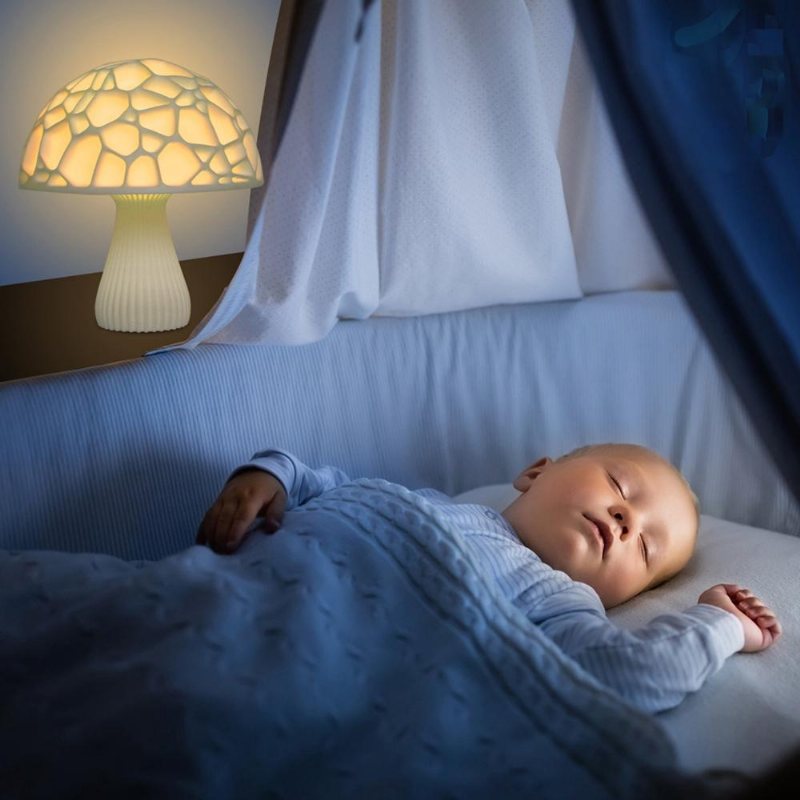 24 cm 3d Svamp Nattljus Touch Control 2 Färger Usb Uppladdningsbar Bordslampa För Heminredning
