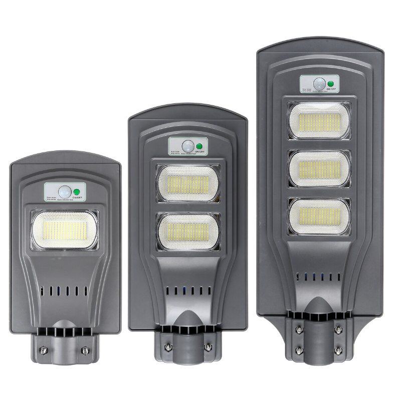 240w 480w 720w Led Street Light Grå Skal 2835 Solar Lampa Pir Rörelsesensor Vattentät Trädgårdsbelysning