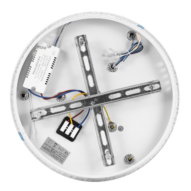 24w/48w Ljuskrona Kristall Steglös Dimmer Led Runt Takljus Fjärrkontroll Armatur Dekor Ac100-240v