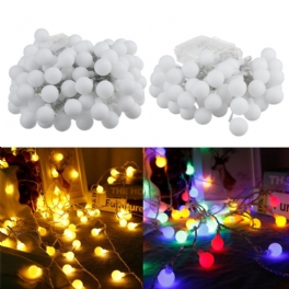 2m/5m/10m Batteridrivet Led-snöreljus 8 Lägen Globbulb Ball Fairy Lamp För Uteplats Utomhus Trädgård Julfest Dekoration
