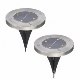 2st 4led Solar Ground Lights Golv Trädgård Uteplats Utomhus Gräsmatta Path Lamp
