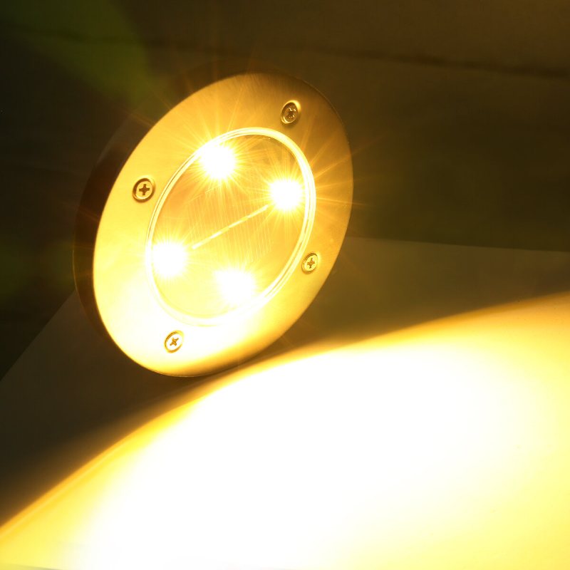 2st 4led Solar Ground Lights Golv Trädgård Uteplats Utomhus Gräsmatta Path Lamp