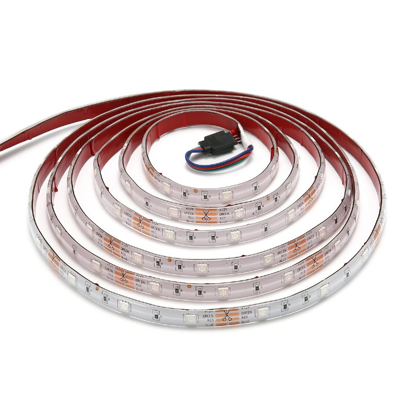 2st 5m 5050 Led Strip Light Rgb Vattentät Dekorativ Lampa + Strömförsörjning + 44 Keys Fjärrkontroll Dc12v