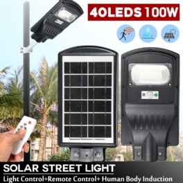 30w Led Solar Light Pir Induktion Utomhus Gatuvägglampa + Fjärrkontroll