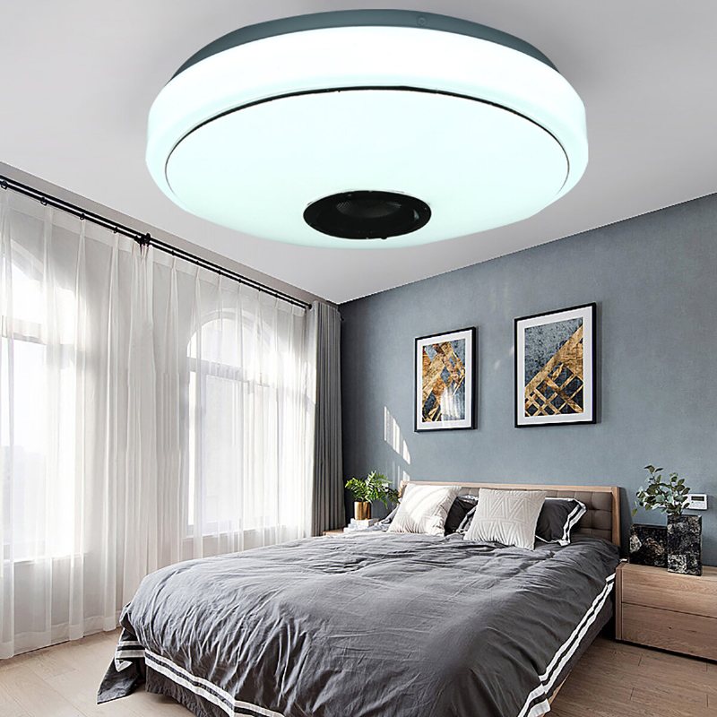 33cm 36w Bluetooth Musik Led-takljus Rgb Star Stereo Högtalarlampa Med Fjärrkontroll Ac170-265v/85-265v