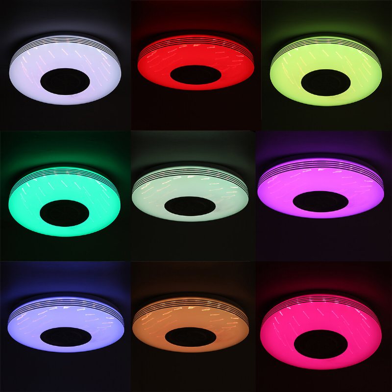 36cm Bluetooth Wifi Led-takljus Rgb Musikhögtalare Dimbar Lampa App Fjärrkontroll
