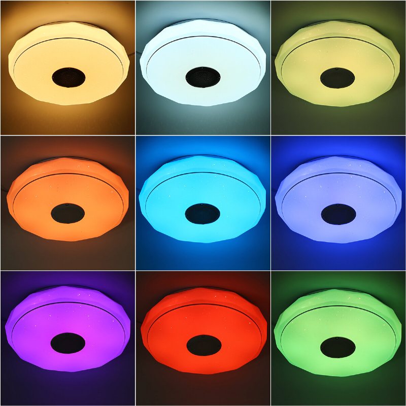 36w/60w 34cm Modern Led Musik Takljus Rgb Bluetooth Högtalare Down Lamp App+fjärrkontroll