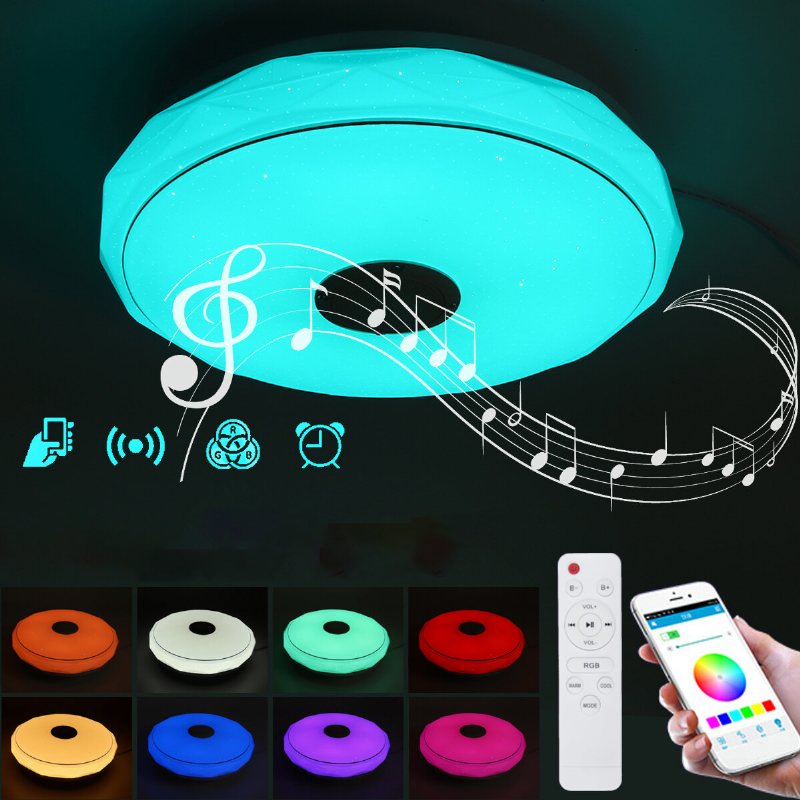 36w/60w 40cm Modern Led Musik Takljus Rgb Bluetooth Högtalare Down Lamp App+fjärrkontroll