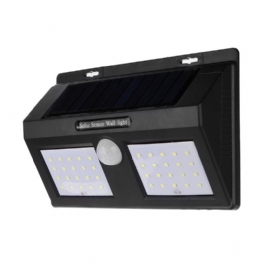 40 Led Solar Powered Pir Rörelsesensor Vägglampa Vattentät Säkerhet Vitt Ljus Trädgård Utomhus
