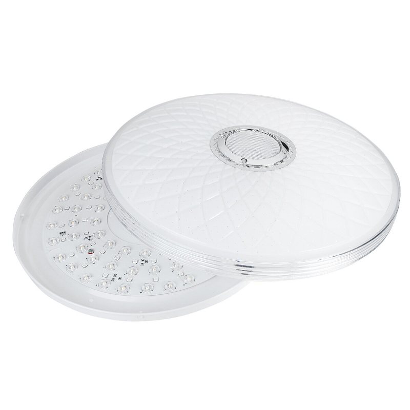 40cm 85-265v Bluetooth Led-taklampa 256 Rgb Musikhögtalare Dimbar Lampa 2.4ghz Fjärrkontroll