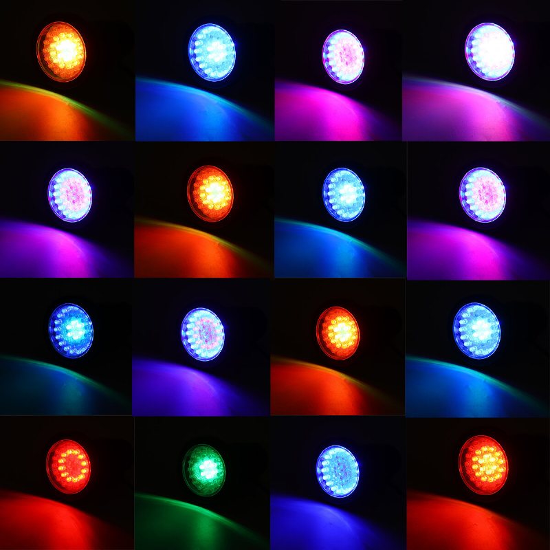 4st Infraröd Fjärrkontroll Markstrålkastare 36*4led 3w*4 Gräsmatta Ljus F5 Blå Röd Grön Lamppärlor