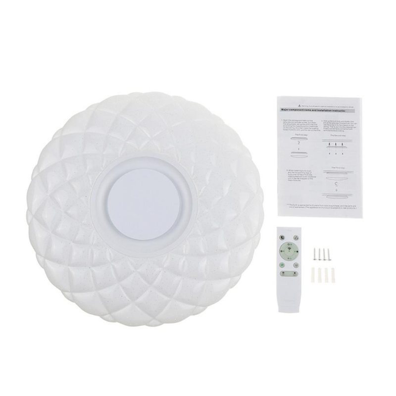 50w Dimbar Led-infälld Taklampa Bluetooth-högtalarlampa Med Fjärrkontroll