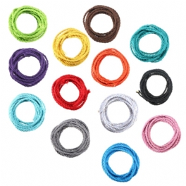 5m Vintage Färgad Diy Twist Flätad Tyg Flex Kabel Tråd Sladd Elektrisk Ljus Lampa