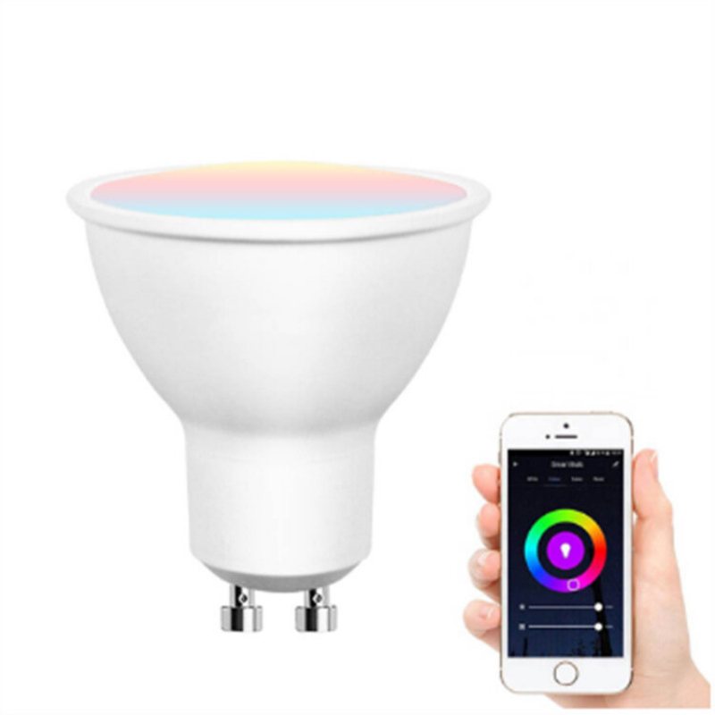5w Gu10 Rgb Wifi Smart Bulb App Styrning Röststyrning Fungerar Med Google Assistant Alexa