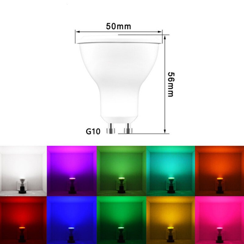 5w Gu10 Rgb Wifi Smart Bulb App Styrning Röststyrning Fungerar Med Google Assistant Alexa