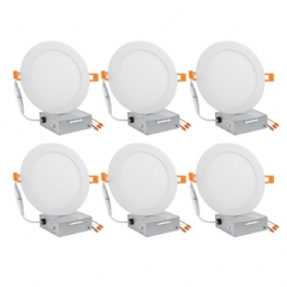6/12 St 6 Tums Led Infälld Ljuspanel 12w Med Kopplingsdosa Dimbar Burkbelysning