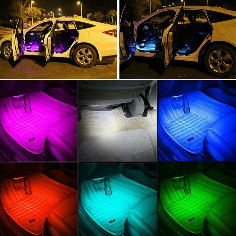 6/8 St 5050 Led Car Strip Underglow Dc12v 40w Rgb Led Neon Car Under Glow Atmosphere Light App Bluetooth Control