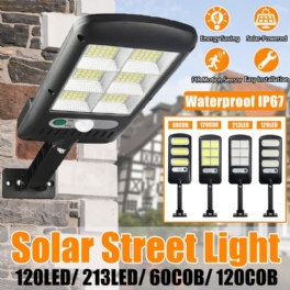 60/120cob 120/213led Solar Gatubelysning Pir Rörelsesensor Vattentät Ip67 Vägglampa För Utomhus Trädgård Hem