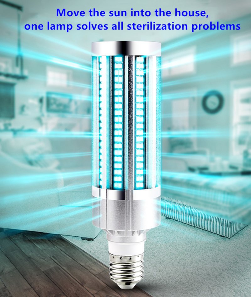 60w 220v Uv-sterilisatorlampa E27 Led Uvc-lampa Fjärrkontroll Desinfektionsljus Sterilisator Ozondödar Bakteriekvalster