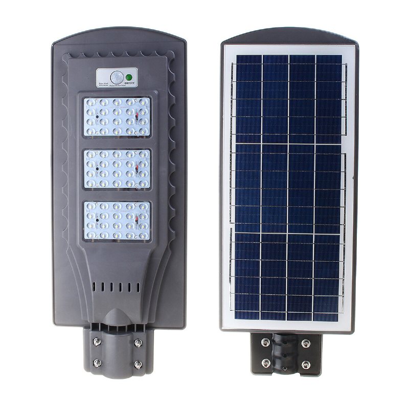 60w Solar Street Light Skymning Till Dawn Pir-rörelsesensor Path Security Vägglampa