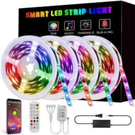 65.6ft 10m/15m/20m 5050 Smart Led Strip Light Icke Vattentät Rgb-replampa Med Bluetooth Musikkontroll+fjärrkontroll Juldekorationer Clearance Christmas Lights