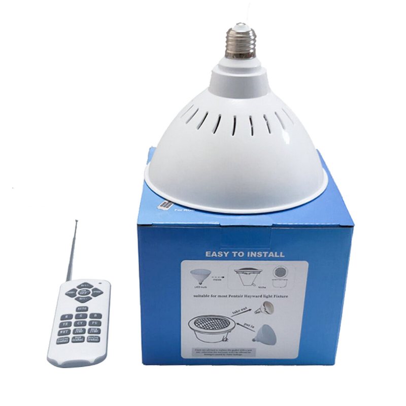 Ac120v E27 45w Rgbw Led Undervattenslampa Fjärrkontroll Vattentät Färgförändring Poolljus