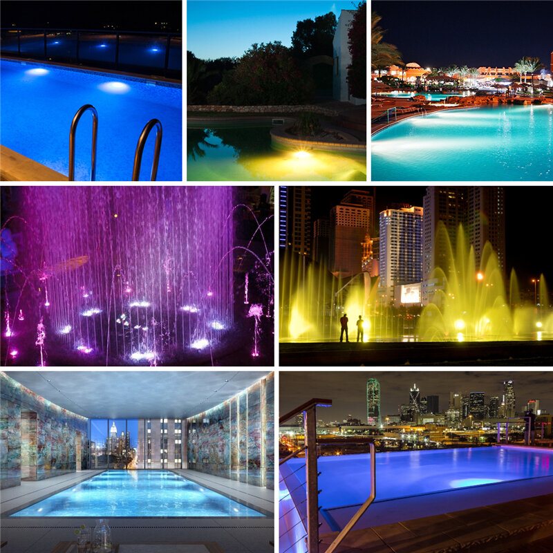 Ac120v E27 45w Rgbw Led Undervattenslampa Fjärrkontroll Vattentät Färgförändring Poolljus
