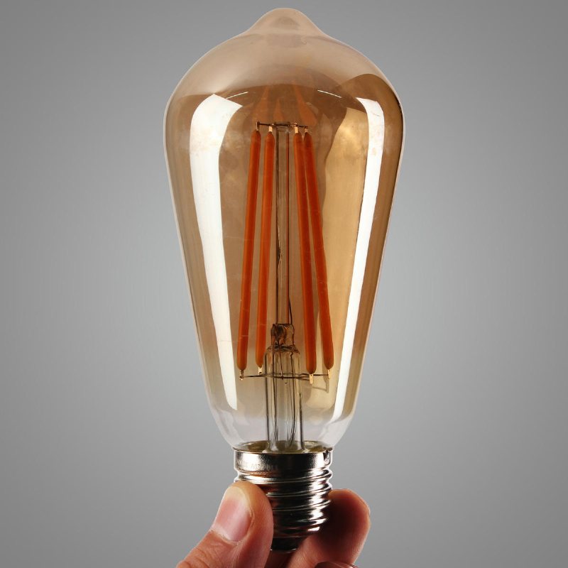 Ac85-265v E27 St64 4w Varmvit Retro Antik Cob Edison Led-lampa För Heminredning I Vardagsrummet