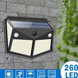 Arilux 260led Utomhussolljus Ip65 Vattentät Rörelsesensor Solljus Trädgårdspassage Säkerhetsbelysning Svart