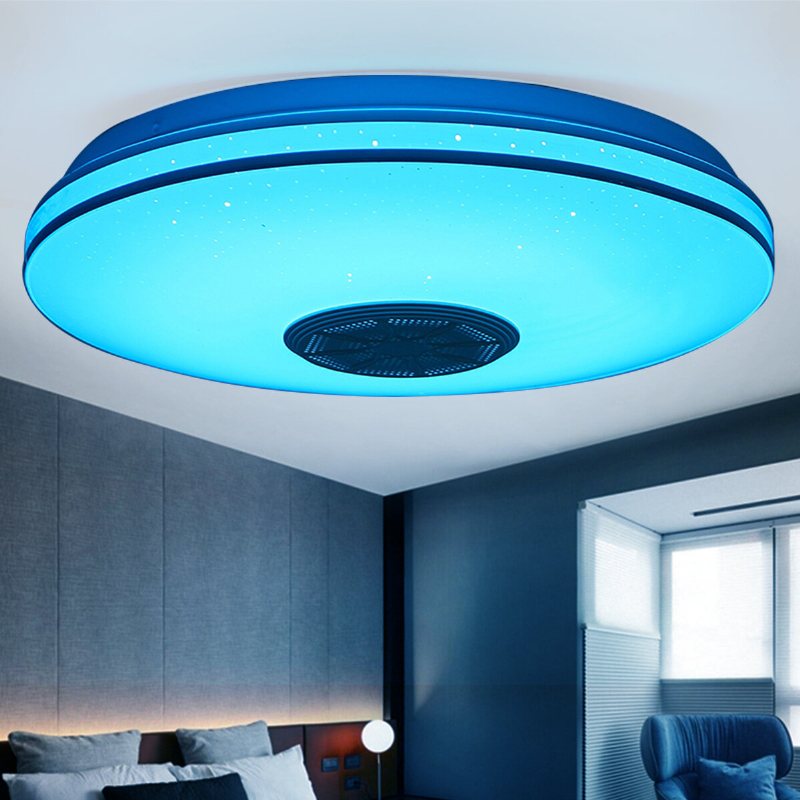 Bluetooth Wifi Led-takljus Rgb Musikhögtalare Dimbar Lampa App Fjärrkontroll