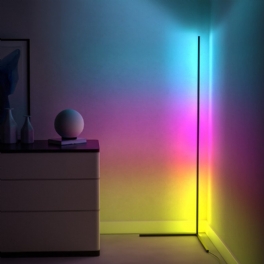 Bw-flt1 Hörngolvlampa Med Rgb Färgglad Ljuseffekt 68 Dynamiska Ljuslägen Rf-fjärrkontroll Designad För Hörn Och Stabil Struktur