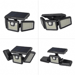 Bw-olt4 Roterbar 3 Huvuden Justerbar Vattentät 120°pir-sensor Solar Flood Light 6500k Vitt Ljus